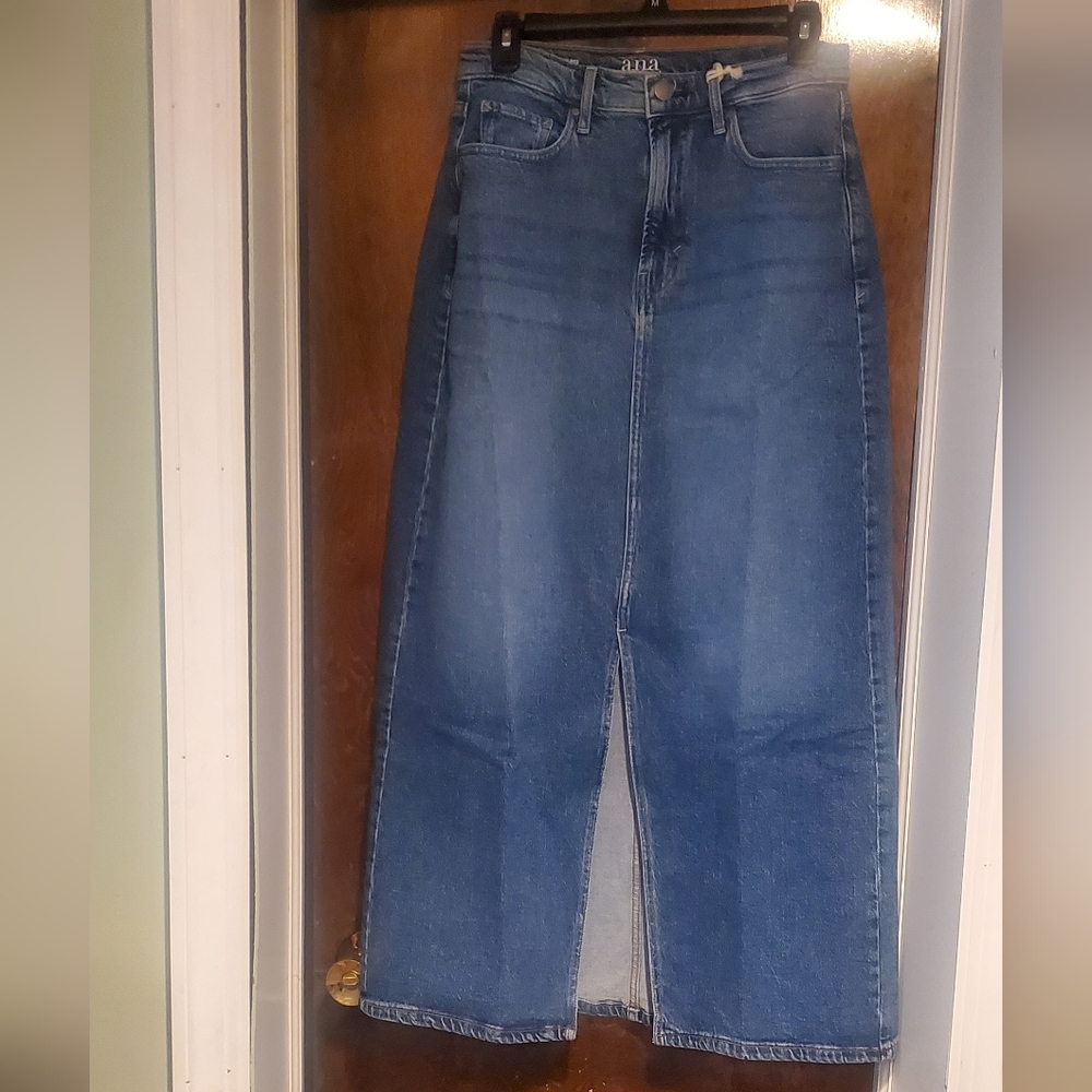 a.n.a Classic Blue Denim Maxi Skirt Size 6